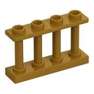Fence Spindled 1 x 4 x 2 [4 Top Studs] em Dourado perolado