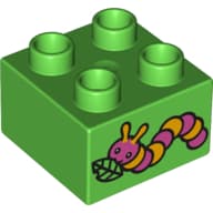 Duplo Brick 2 x 2 with Caterpillar Print