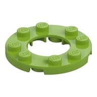 Plate Round 4 x 4 with 2 x 2 Round Opening em Verde-limão