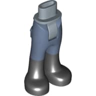 Minidoll Hips and Trousers with Back Pockets with Black Boots Print [Thick Hinge] em Azul areia