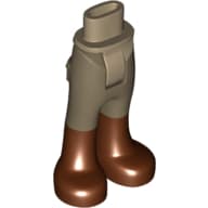Minidoll Hips and Trousers with Back Pockets with Reddish Brown Boots Print [Thick Hinge]