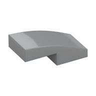 Brick Curved 2 x 1 No Studs [1/2 Bow] em Prata metálico