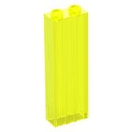 Brick 1 x 2 x 5 without Side Supports em Verde neon translúcido