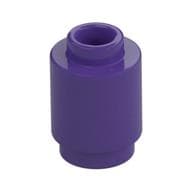 Brick Round 1 x 1 Open Stud em Roxo escuro