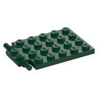 Plate Special 4 x 6 with Trap Door Hinge [Long Pins] em Verde escuro