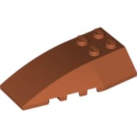 Brick Wedged, Curved 6 x 4 Triple em Laranja escuro