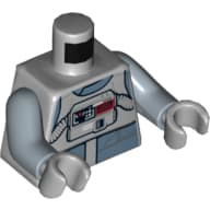 Torso Sand Blue Vest and Bib with Breathing Apparatus Print (AT-AT Driver), Sand Blue Arms, Light Bluish Gray Hands