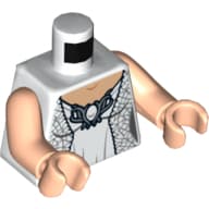 Torso, Dress with Metallic Silver Robe and Ornate Silver Brooch Print (Galadriel), Light Nougat Arms and Hands