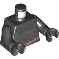 Torso, Batman Logo with Body Armor Outline and Copper Belt Print, Black Arms and Hands