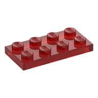 Plate 2 x 4 em Vermelho translúcido