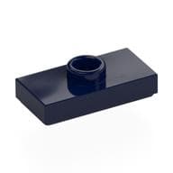 Plate Special 1 x 2 with 1 Stud with Groove and Inside Stud Holder (Jumper) em Azul escuro