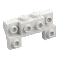 Brick Special 2 x 4 - 1 x 4 with 2 Recessed Studs and Thin Side Arches em Branco
