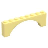 Brick Arch 1 x 8 x 2 Raised em Amarelo vivo claro