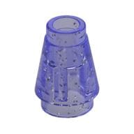 Cone 1 x 1 [Top Groove] em Roxo translúcido com glitter