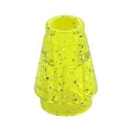 Cone 1 x 1 [Top Groove] em Verde neon translúcido com glitter