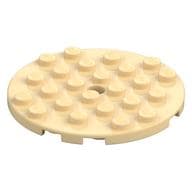 Plate Round 6 x 6 with Hole em Bege
