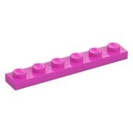 Plate 1 x 6 em Rosa escuro