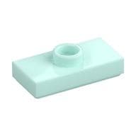 Plate Special 1 x 2 with 1 Stud with Groove and Inside Stud Holder (Jumper) em Água-marinha claro