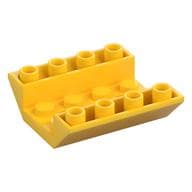 Brick Sloped Inverted 45° 4 x 4 Double with 4 x 2 Recessed, 2 Holes em Amarelo