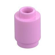Brick Round 1 x 1 Open Stud em Rosa vivo