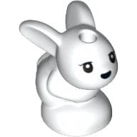 Animal, Rabbit / Bunny, Baby Sitting with Black Eyes and Black Nose Print