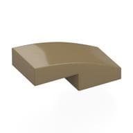 Brick Curved 2 x 1 No Studs [1/2 Bow] em Bege escuro