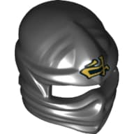 Wrap with Forehead Ridge and Gold Asian Character Print (Cole)