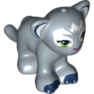 Animal, Big Cat Cub, Lion with Light Green Eyes and White Face Markings Print
