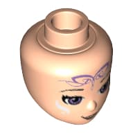 Minidoll Head, Medium Lavender Eyes and Elven Tattoo Print [Aira]
