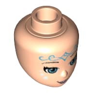 Minidoll Head, Medium Azure Eyes and Elven Tattoo Print [Naida]