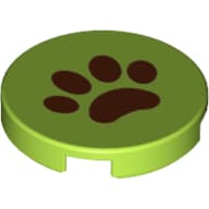 Tile Round 2 x 2 with Brown Paw Print