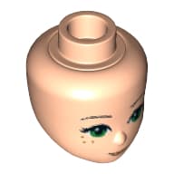 Minidoll Head, Green Eyes, Freckles, Medium Nougat Lips and Closed Mouth Print