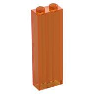 Brick 1 x 2 x 5 without Side Supports em Laranja translúcido