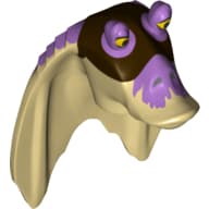 Minifig Head Special, Gungan with Medium Lavender Top Print