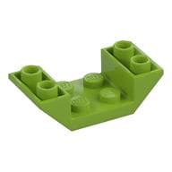 Brick Sloped Inverted 45° 4 x 2 Double with 2 x 2 Recessed em Verde-limão