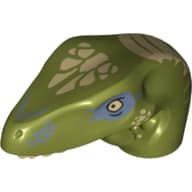 Animal Body Part, Dinosaur, Raptor Head with Tan Teeth and Tan and Sand Blue Marks Print