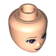 Minidoll Head, Lavender Eyes, Pink Lips and Open Mouth, 2 Blue Stars under Left Eye Print