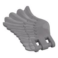 Creature Body Part, Wing 4 x 7 Left with Feathers and Handles for Clips em Prata fosco