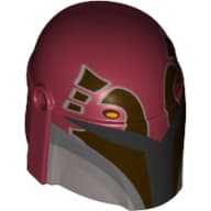 Helmet Mandalorian with Holes, Dark Brown Facial Details Print