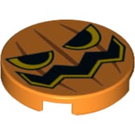 Tile Round 2 x 2 with Pumpkin Face Print