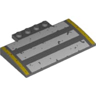 Brick Curved 5 x 8 x 2/3 with White and Yellow Stripes Print
