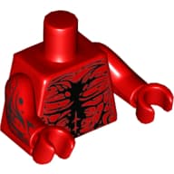 Torso Muscles with Black Lines Print, Red Arms and Hands