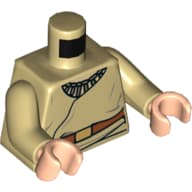 Torso, Robe with Necklace and Belt with Gold Buckle Print, Tan Arms, Light Nougat Hands