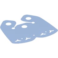 Neckwear Cape, Short, Curved Bottom, 3 Top Holes and Heart Shaped Holes em Azul vivo claro