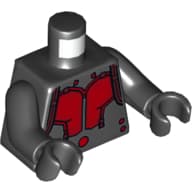 Torso, Armor with Red Panels and Circles Print, Black Arms and Hands