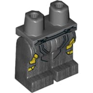 Hips and Pearl Titanium Legs with Dark Bluish Gray Armor and Yellow Honeycomb Print