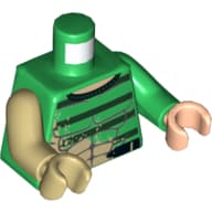 Torso, Odd Arms and Hands, Sweater, Muscles, Dark Green Stripes, Tan Dirt Print, Left Green Arm and Light Nougat Hand, Right Tan Arm and Hand