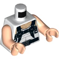 Torso, Vest with Muscles and Black Harness Print, Light Arms and Hands