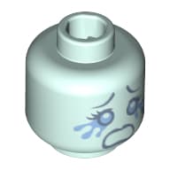 Minifig Head Banshee, Dark Bluish Gray Eyebrows, Tears, Open Mouth