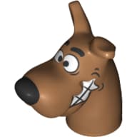 Animal Body Part, Dog Head Great Dane with Scooby-Doo with Mouth Open at Side and Chattering Teeth Print